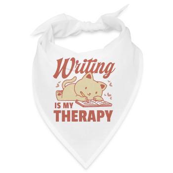 Schreiben ist meine Therapie - Bandana - Weiß - Vorne