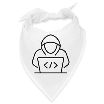 Hacker Laptop Zeilen-Symbol - Bandana - Weiß - Vorne