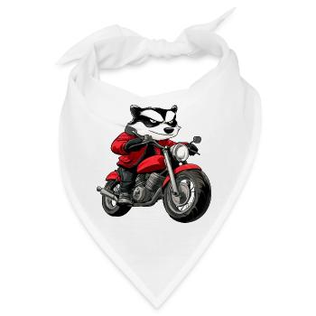 Dachse Motorradfahrer / Motorrad Marder - Bandana - Weiß - Vorne