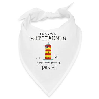Leuchtturm Pilsum, Meer Entspannen, Nordsee - Bandana - Weiß - Vorne