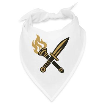 Schwert Fackel Wappen Logo - Bandana - Weiß - Vorne