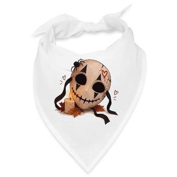 Gruselige Maske mit Kerze - Bandana - Weiß - Vorne