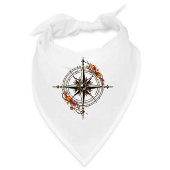 Kompassrose des Herbstes - Bandana - Weiß - Vorne