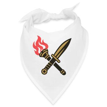 Schwert Fackel Wappen Logo - Bandana - Weiß - Vorne