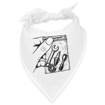 Mechanische Sucht – Pouch Tools Candle Key - Bandana - Weiß - Vorne