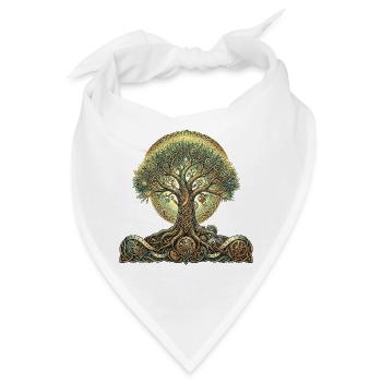 Zahnradbaum und Wurzeln - Bandana - Weiß - Vorne