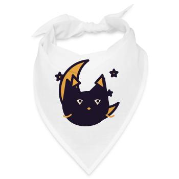 Mondkatze im Traumlicht - Bandana - Weiß - Vorne