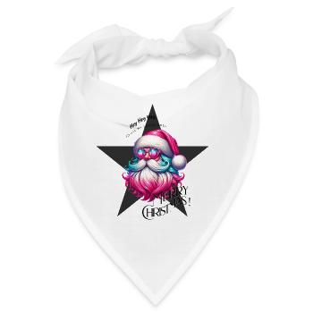 Weihnachtsmann - Fröhliche Weichnahten - Grß - Bandana - Weiß - Vorne