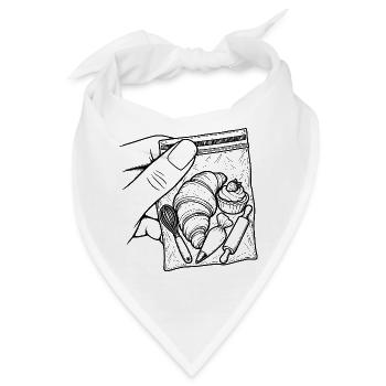Suchtgebäck – Croissantbeutel & Schneebesen - Bandana - Weiß - Vorne