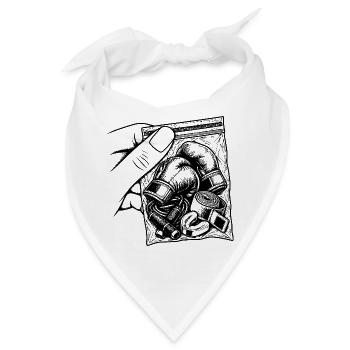 Suchtbox – Taschenhandschuhe, Bänder und Seilring - Bandana - Weiß - Vorne