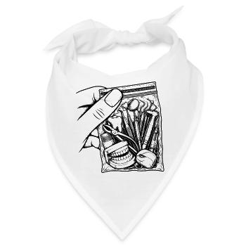 Zahnarzt für Sucht – Pouch Dent Zahnwerkzeuge - Bandana - Weiß - Vorne