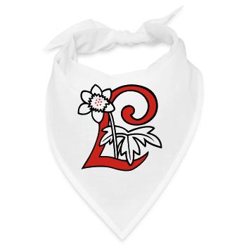 Buchstabe L Blüte Initiale - Bandana - Weiß - Vorne