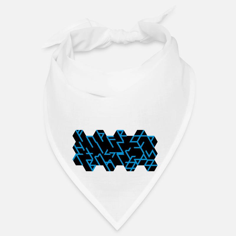 Quantum Runes Futhark 0 ©, linear, Zellen,2-farbig - Bandana - Weiß