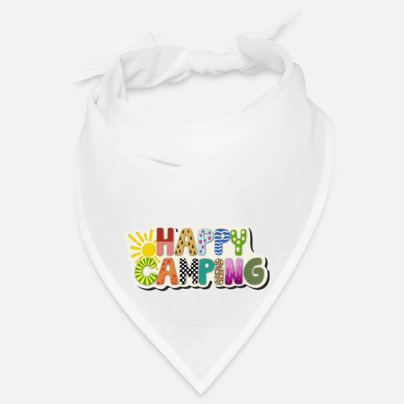 Happy Camping - Bandana - Weiß
