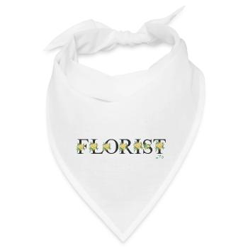 Florist Schriftzug Florist Geschenk Tshirt - Bandana - Weiß - Vorne
