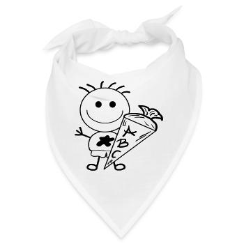 Schulkind Strichmännchen - Bandana - Weiß - Vorne