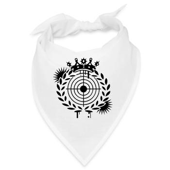 Zielscheibe mit Kranz,Krone und Blätter - Bandana - Weiß - Vorne