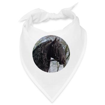 Kopf Friesenhengst - Bandana - Weiß - Vorne