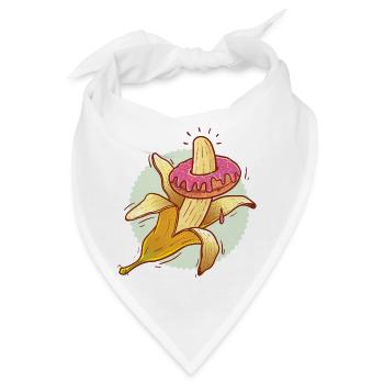 Banane im Donut - Bandana - Weiß - Vorne
