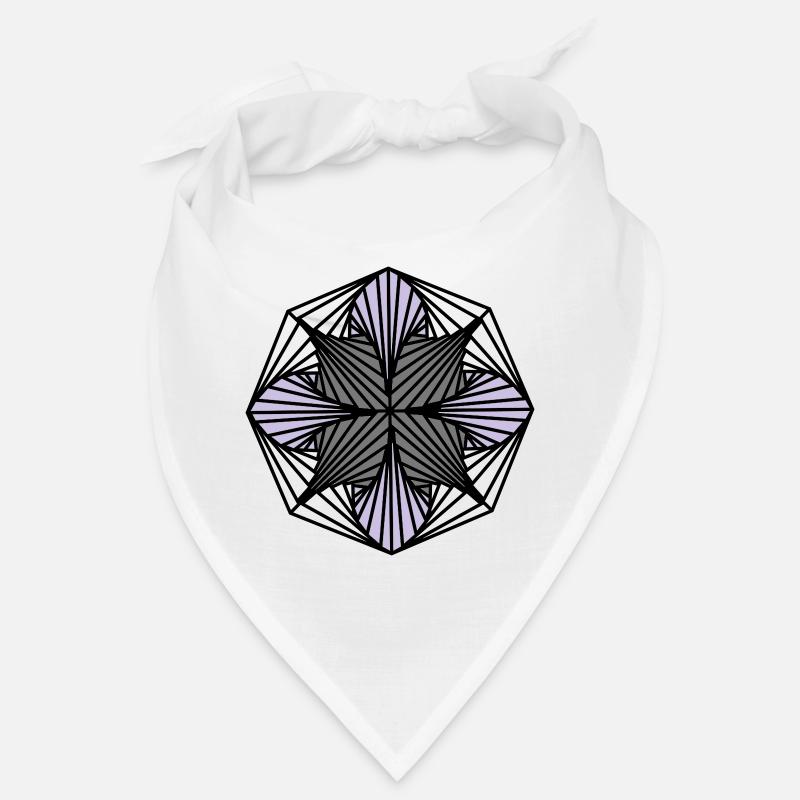 Geometrische Kunst: Achteck (schattiert) - Bandana - Weiß