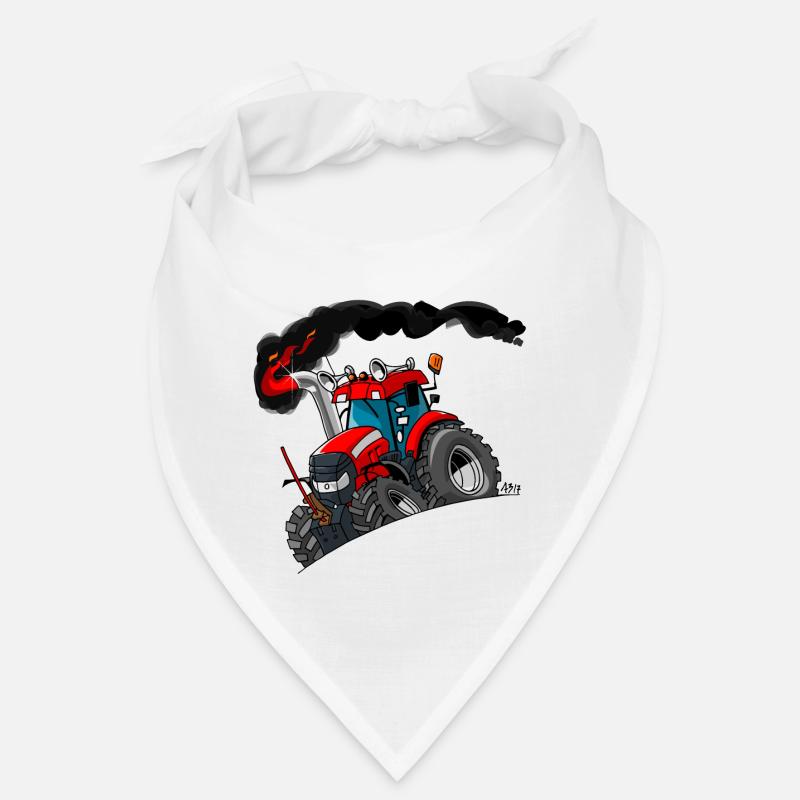 ROTER TRAKTOR weißer Rand Bandana