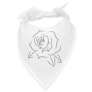Minimales rosafarbenes Tätowierungsschwarzes - Bandana - Weiß - Vorne