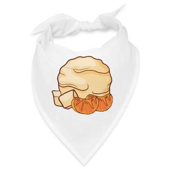 Mandarinen Eis Speiseeis Eiskrem Eiscreme Kugeleis - Bandana - Weiß - Vorne