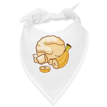 Bananen Eis Speiseeis Eiskrem Eiscreme Kugeleis - Bandana - Weiß - Vorne