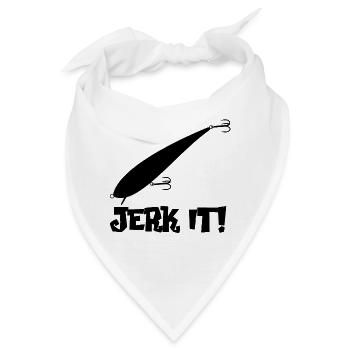 Jerkbait Angeln "Jerk it" schwarz - Bandana - Weiß - Vorne