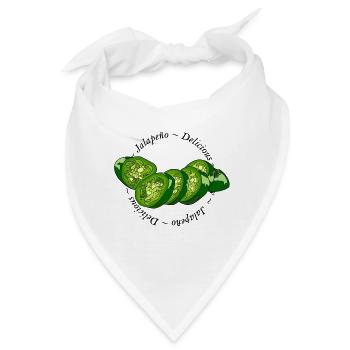 Jalapeno Slices Chili Chilli Pepper Spicy Scharf - Bandana - Weiß - Vorne