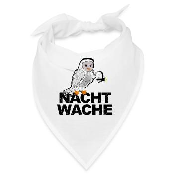 Vogel Nachtwache Eule mit Taschenlampe - Bandana - Weiß - Vorne