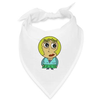 Rundkopf Frau Comicfigur blond Blondine Hübsch wtf - Bandana - Weiß - Vorne