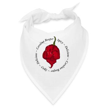 Chili Pepper Chilischote Carolina Reaper Scharf - Bandana - Weiß - Vorne