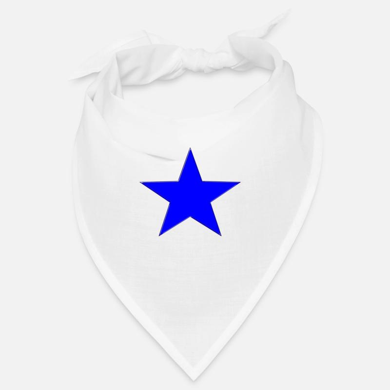 blauer Stern - Bandana - Weiß