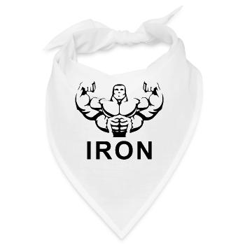 Bodybuilding Gym Workout Muscle - Bandana - Weiß - Vorne
