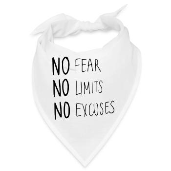 No Fear No Limit No Excuses - Bandana - Weiß - Vorne