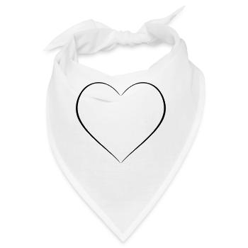 Schlichtes Herz dünne Linie Dekor - Bandana - Weiß - Vorne