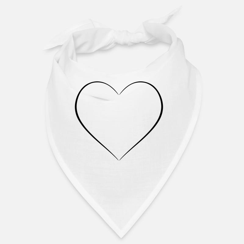Simple heart thin line décor Bandana