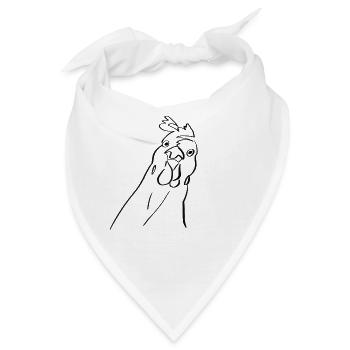 guckendes Huhn - Bandana - Weiß - Vorne
