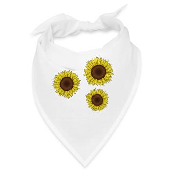 Sonnenblumen - Bandana - Weiß - Vorne
