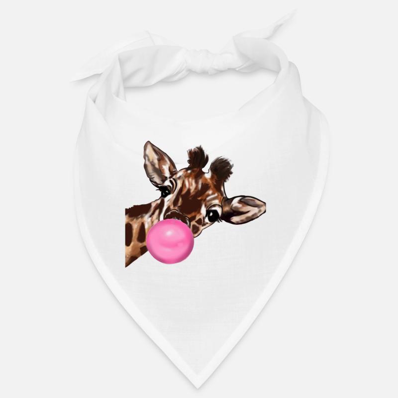 Giraffe mit Bubble gum - Bandana - Weiß