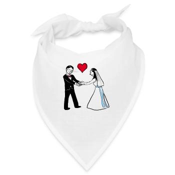 Marriage Hochzeit Wife Couple - Bandana - Weiß - Vorne