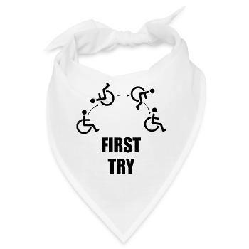 Humor Behinderung Rollstuhl Handicap Rolli - Bandana - Weiß - Vorne