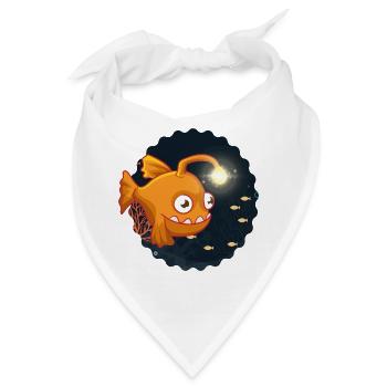 Anglerfisch Laternenfisch Im Dunkeln - Bandana - Weiß - Vorne