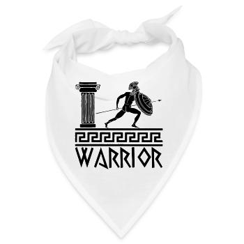 Griechischer Krieger schwarze Hoplite - Bandana - Weiß - Vorne