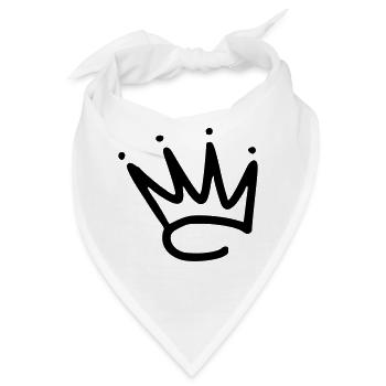 Emoji Krone Kronen Skizze schwarz - Bandana - Weiß - Vorne