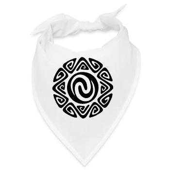 Polynesisches Schwarzes Tribal-Symbol - Bandana - Weiß - Vorne