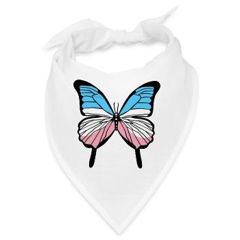 Trans Pride Schmetterling Transgender Pride - Bandana - Weiß - Vorne