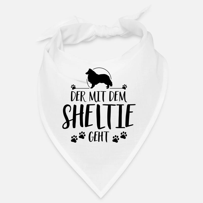 DER MIT SHELTIE GEHT Hunde Spruch Wilsigns Bandana
