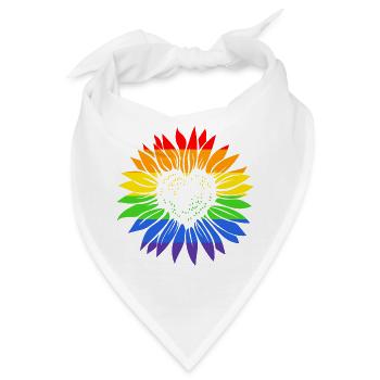Gay Sunflower - LGBTQ Schwul Sonnenblume - Bandana - Weiß - Vorne
